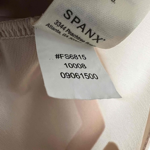 SPANX Haute Contour Open-Bust Mid-Thigh Shape BodySuit Sheer Beige Size Large - Picture 13 of 14